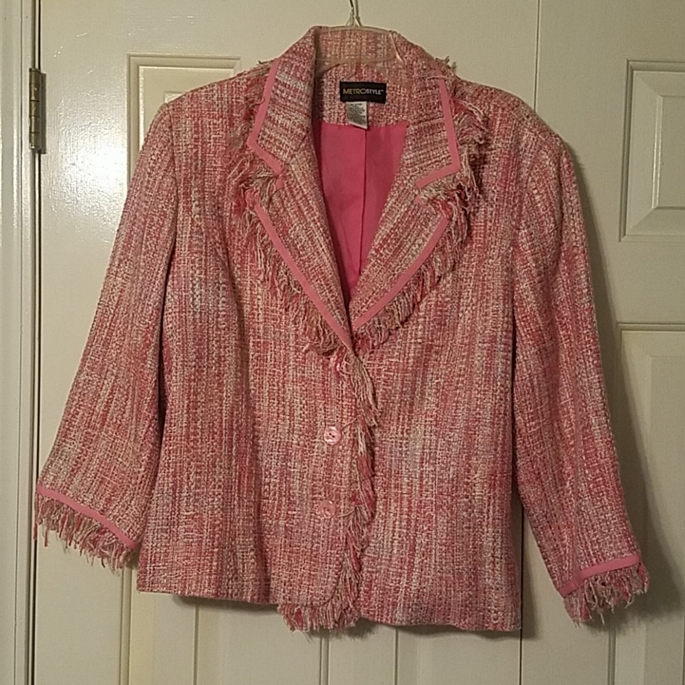 Pink tweed blazer